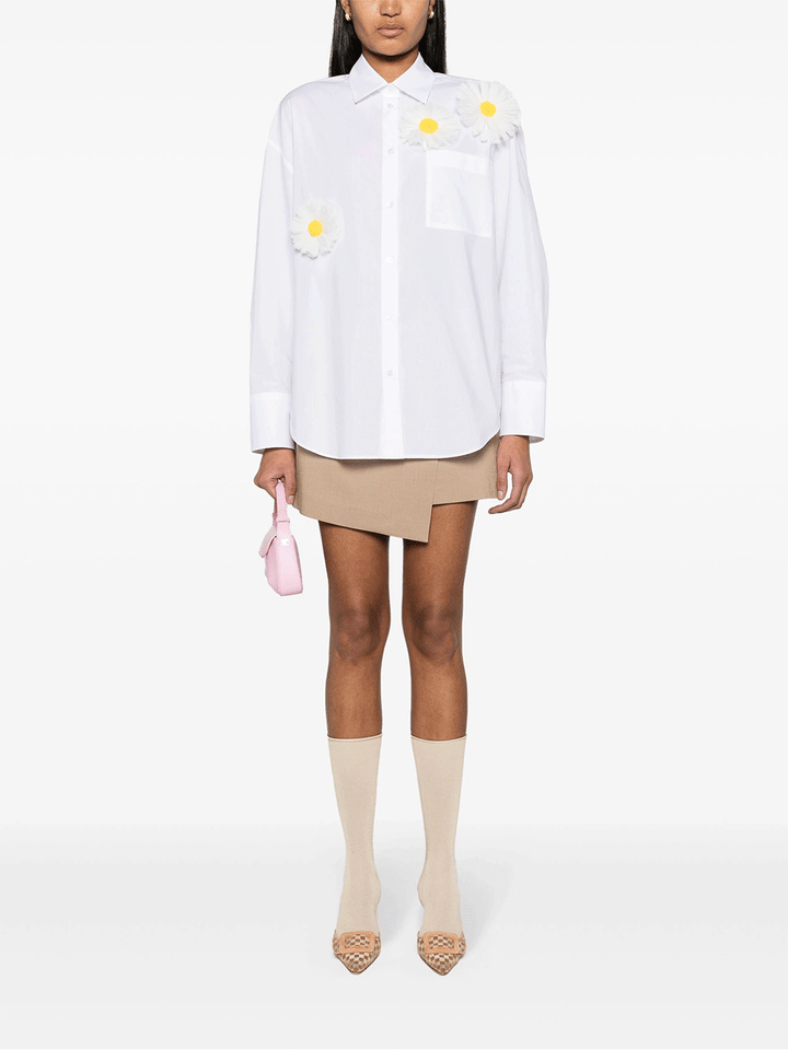 MSGM-Daisy-Applique-Cotton-Shirt-White-2