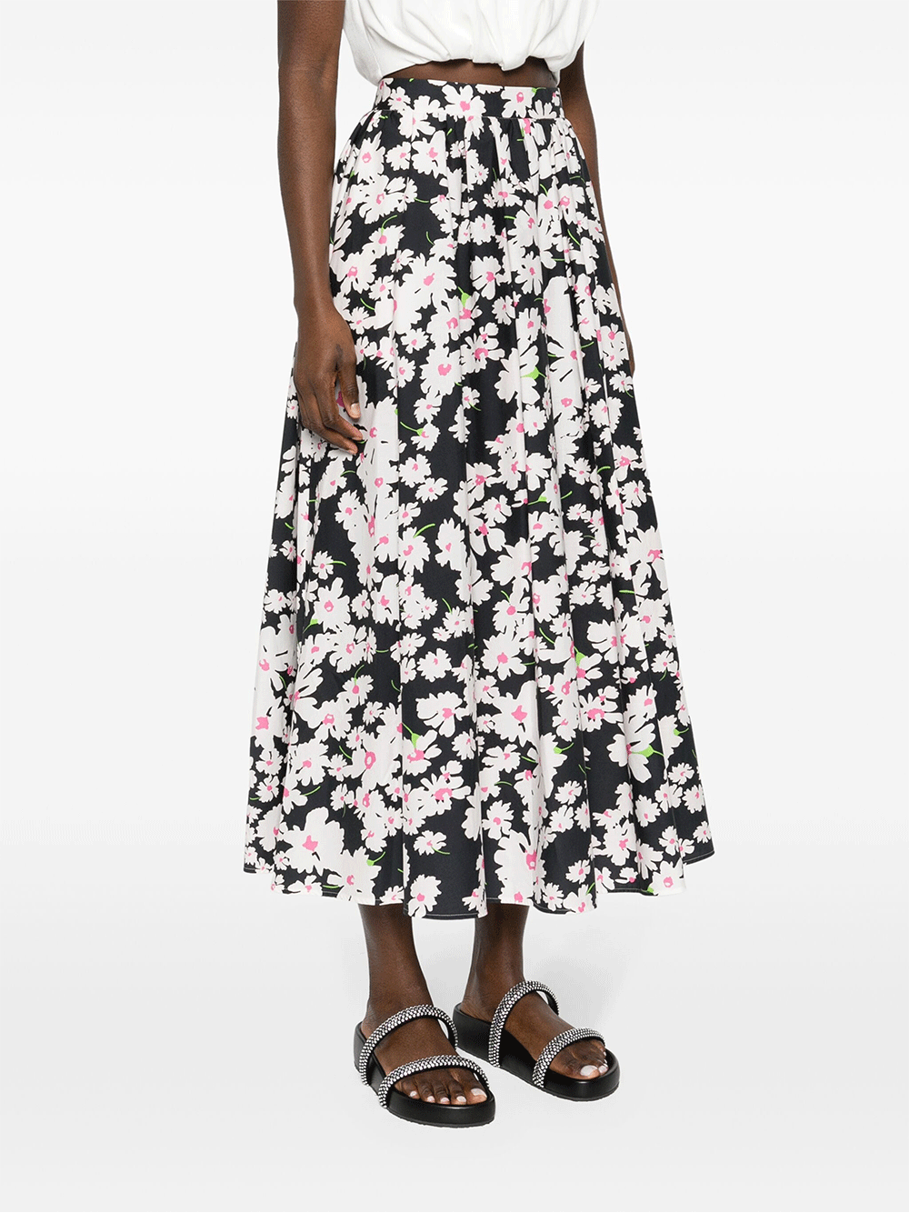 MSGM-Daisy-Print-Maxi-Skirt-Black-3