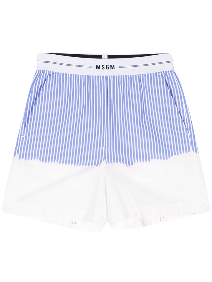 MSGM-Dual-Tone-Cotton-Shorts-Light-Blue-1