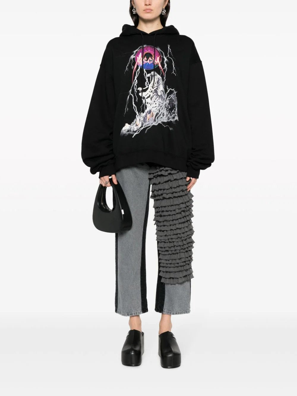 MSGM-Lightning-Graphic-Print-Hooded-Sweatshirt-Black-2