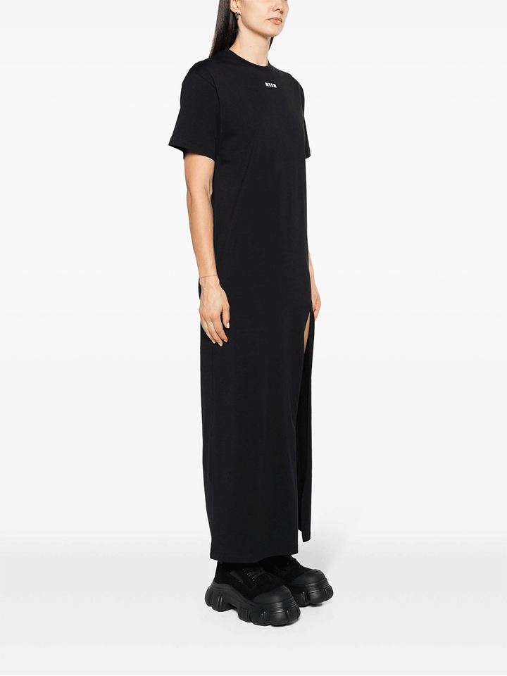 MSGM-Logo-T-Shirt-Dress-Black-3