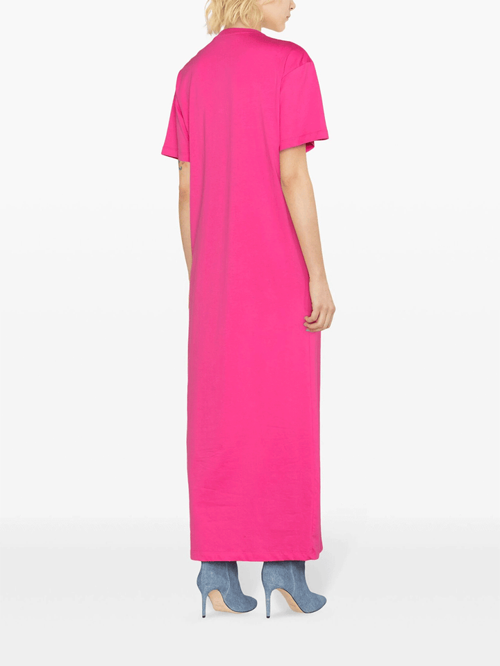 MSGM-Logo-T-Shirt-Dress-Fushia-4