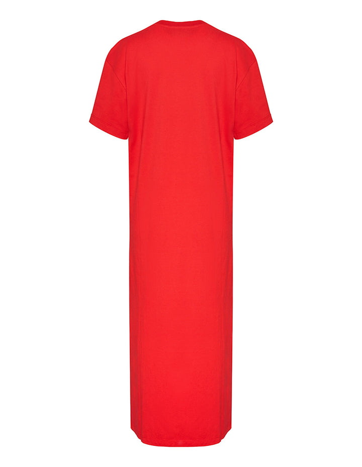 MSGM-Logo-T-Shirt-Dress-Red-2