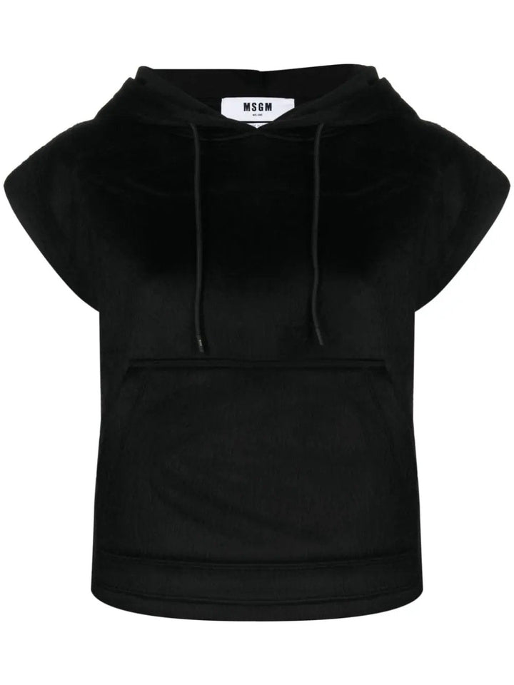 MSGM-Neoprene-Hooded-Sweatshirt-Black-1