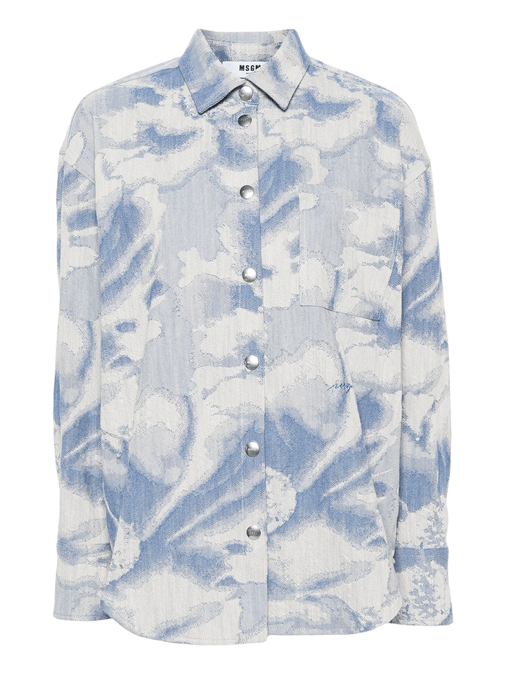 MSGM-Oversized-Floral-Print-Shirt-Light-Blue-1