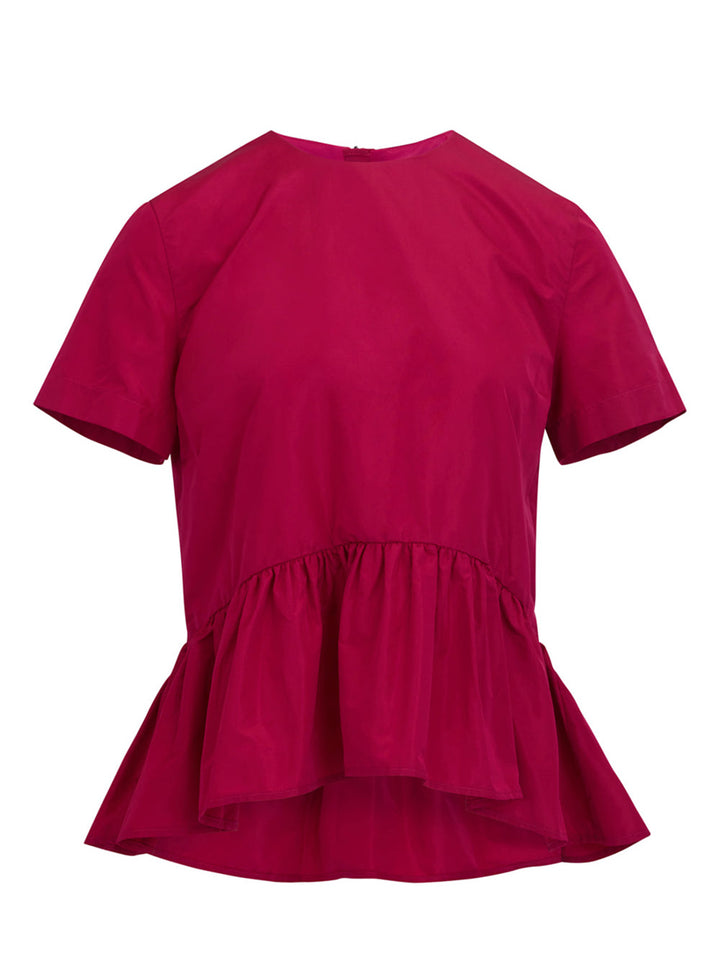    MSGM-Ruffled-Hem-Short-Sleeves-Top-Pink-1