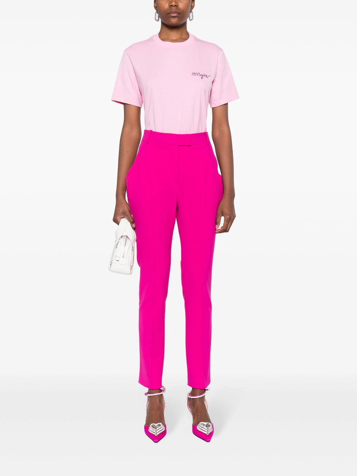 MSGM-Signature-Logo-T-Shirt-Fushia-2