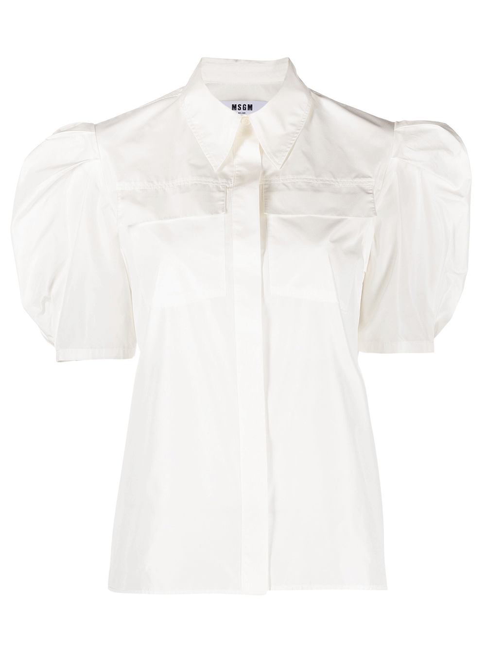 MSGM-Taffeta-Puff-Sleeves-Shirt-Off-White-1