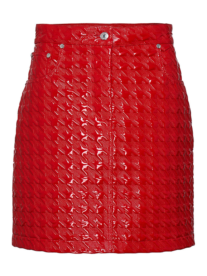       MSGM-Textured-Pleather-Mini-Skirt-Red-1