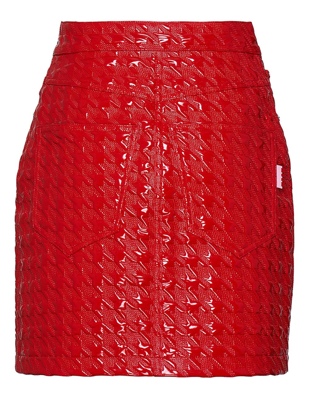MSGM-Textured-Pleather-Mini-Skirt-Red-2