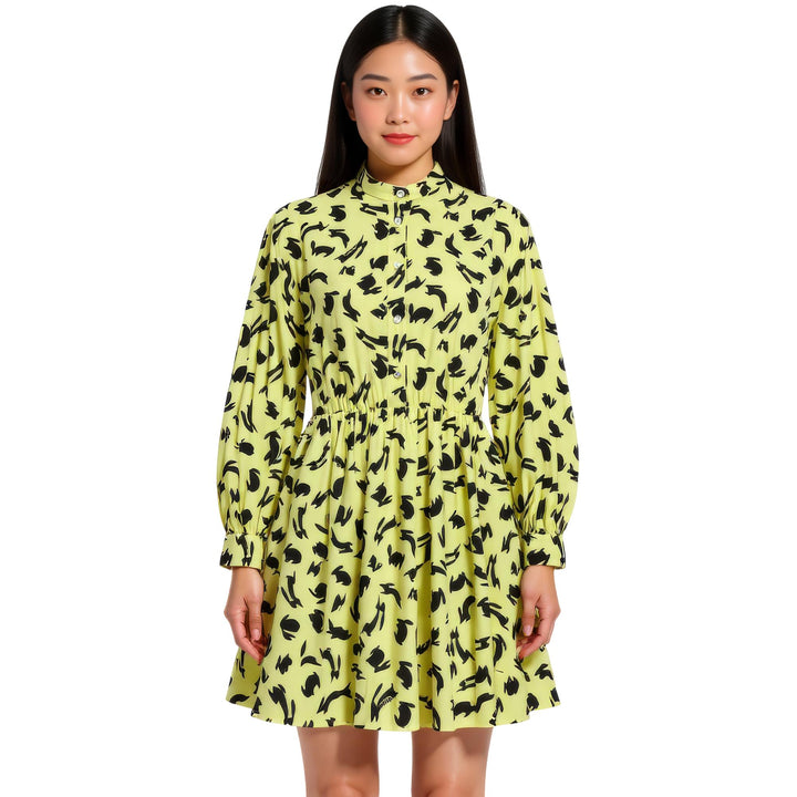 Club21 - MSGM - Abito Print Collared Dress - WOVEN DRESSES - Yellow