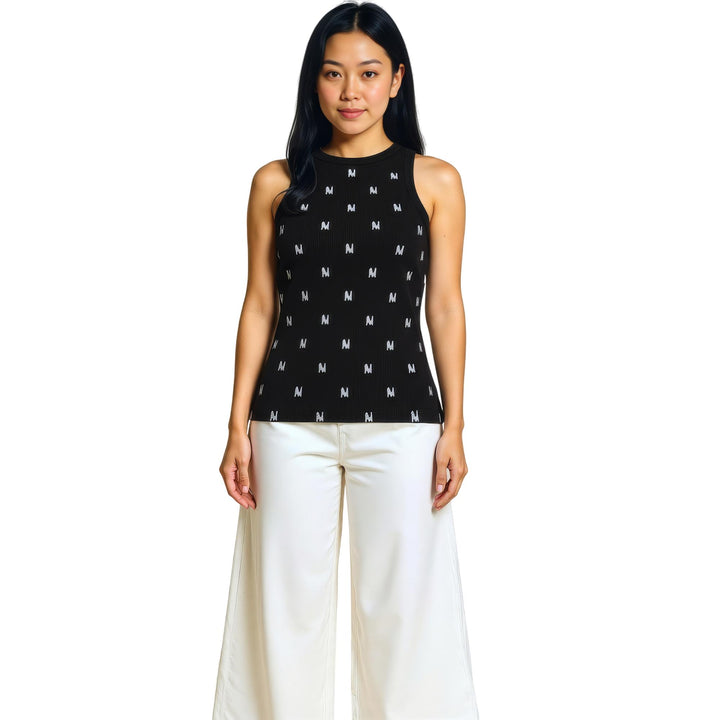 Club21 - MSGM - All Over M Fitted Tank Top - TANK TOPS - Black