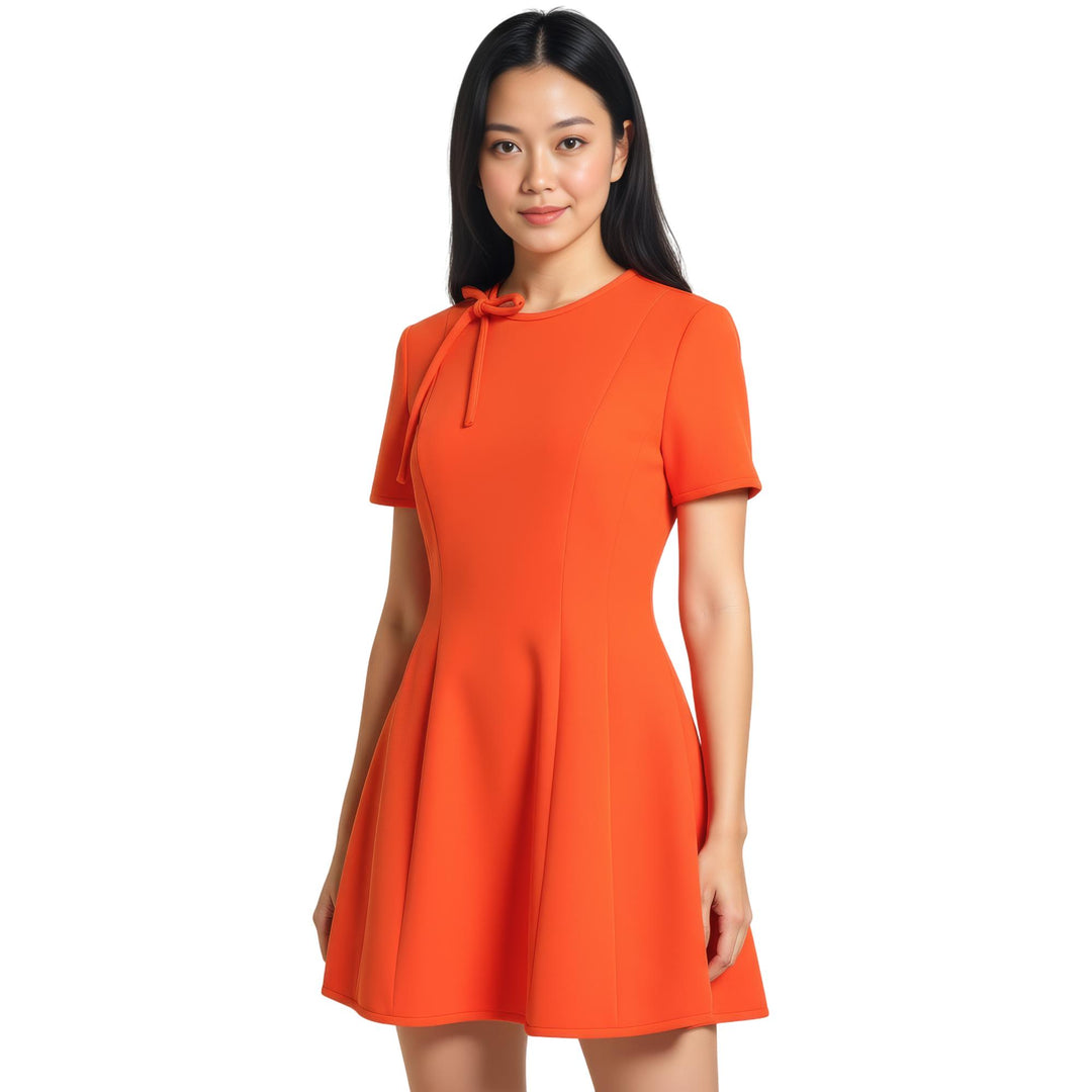 Club21 - MSGM - Cady Minidress With Bow Detail - WOVEN DRESSES - Orange