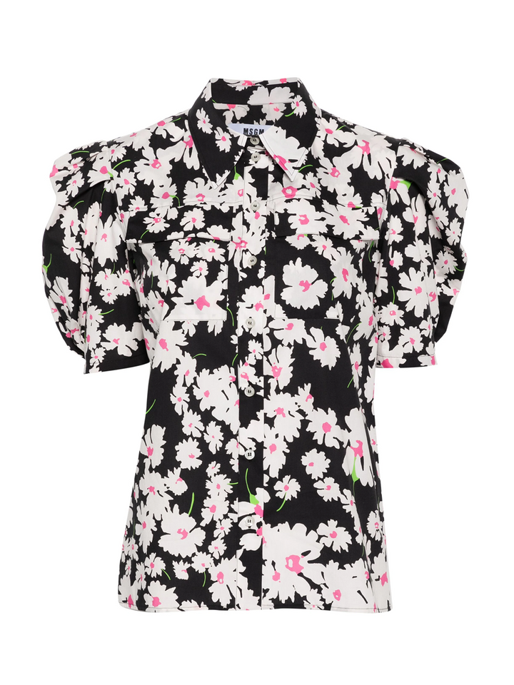 MSGM_DaisyPrintPuffSleevesShirt_Pink