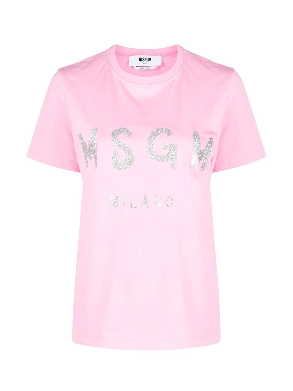 MSGM_Glitter_Brushstroke_T-Shirt-Pink