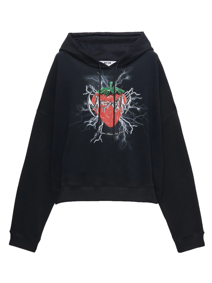 MSGM_Lightning_Strawberry_Sweatshirt_Black