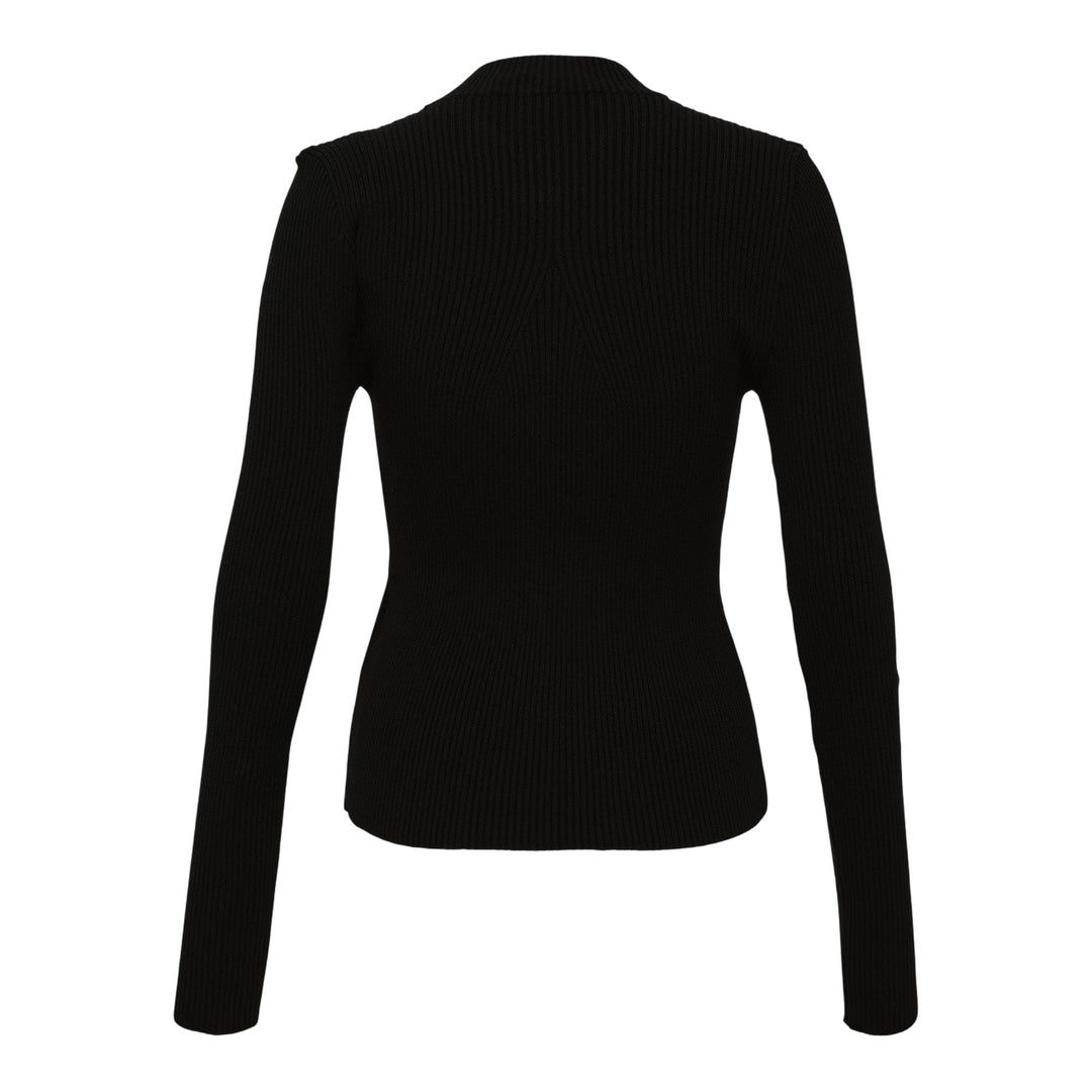Club21 - MSGM - Maglia Small Neckline Logo Fit Top - KNIT TOPS - Black