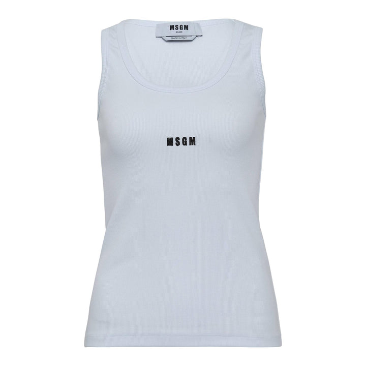 Club21 - MSGM - Msgm Logo Fitted Tank Top - TANK TOPS - White