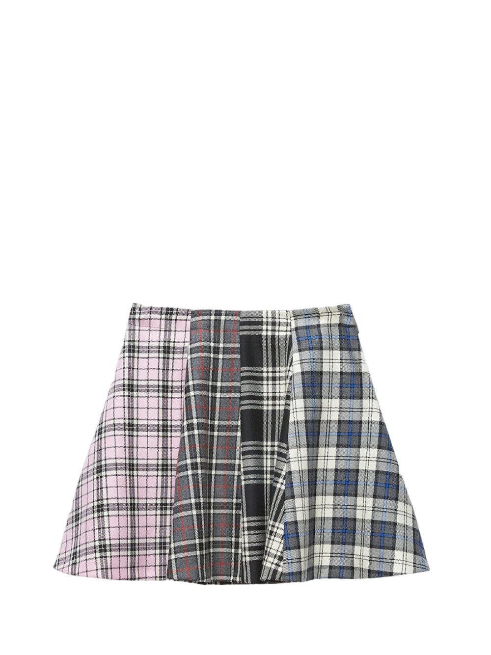 MSGM_Pink_Grey_Checks_Skirt_Checks