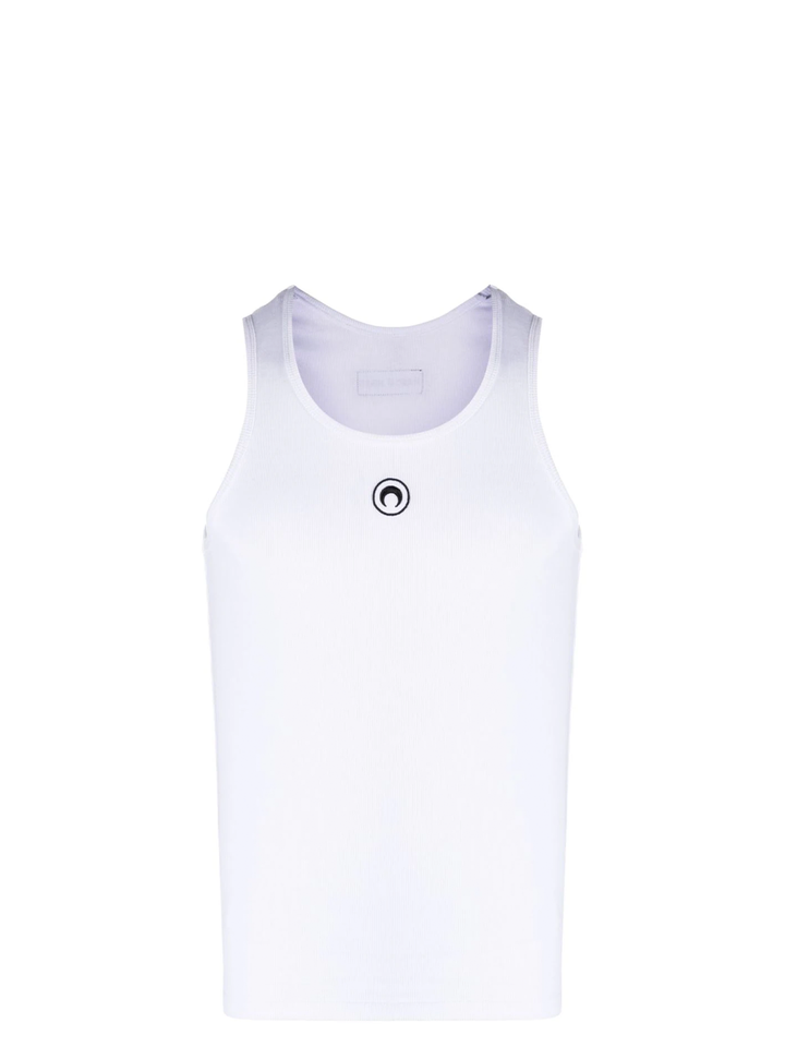 Marine Serre Organic Cotton Rib Tank Top White 1