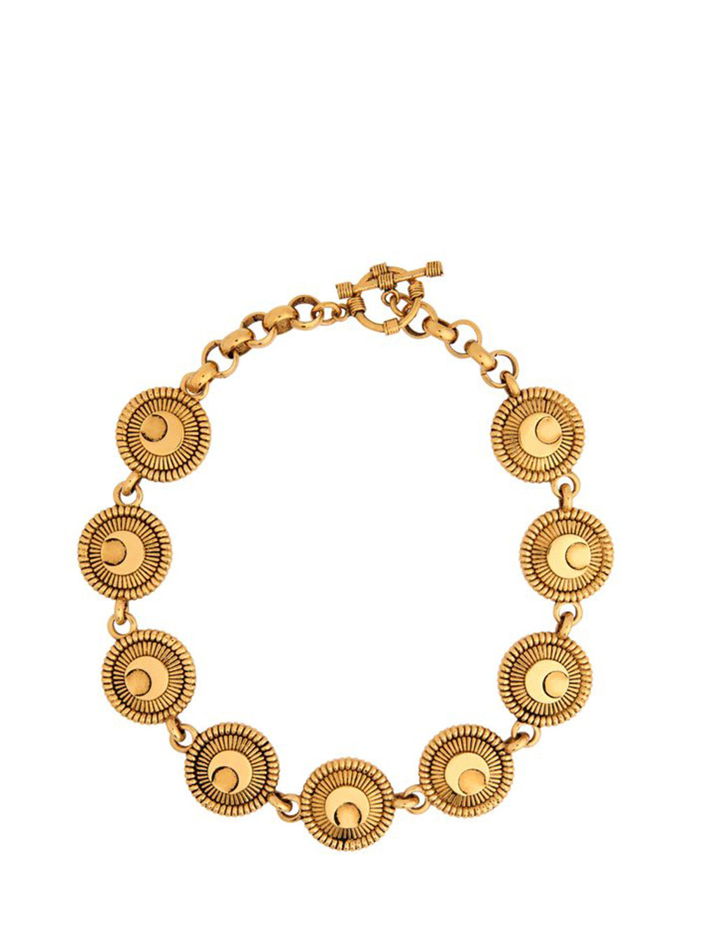       Marine-Serre-Regenerated-Buttons-Statement-Necklace-Gold-1