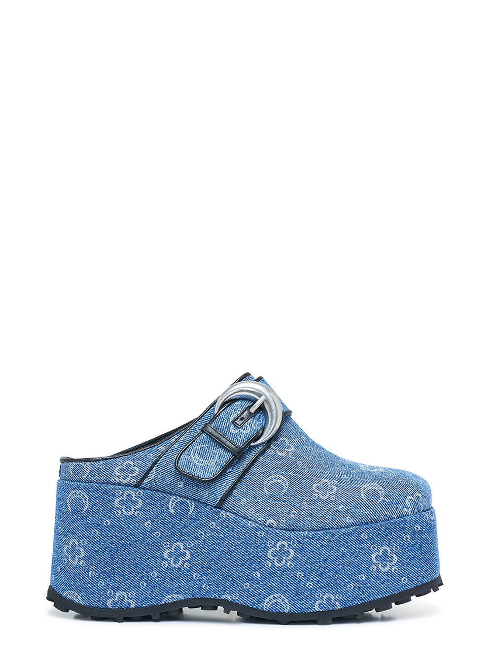 Marine Serre Regenerated Denim Moonogram Wedges Denim 1