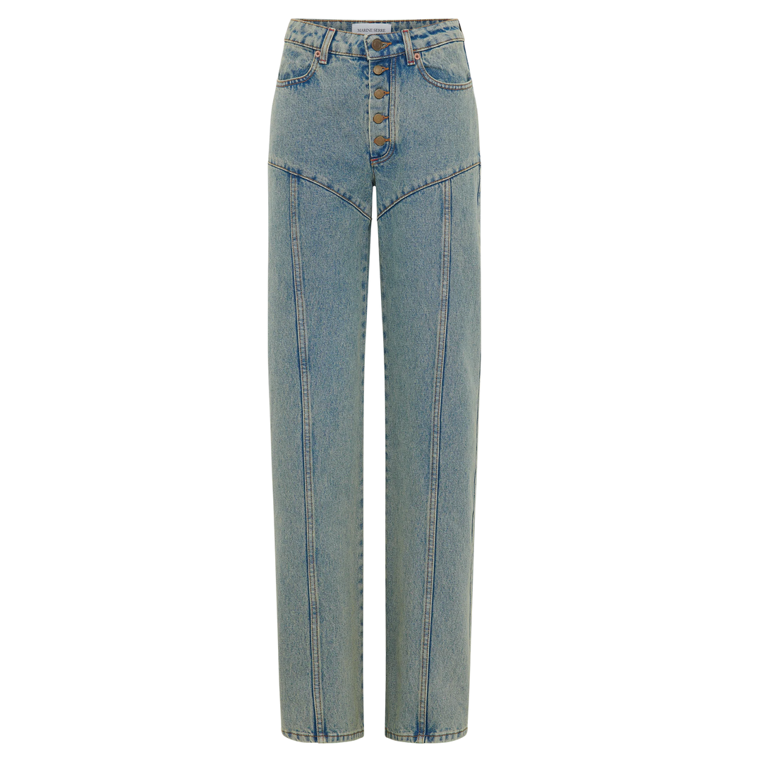 MarineSerre_MoonLaserDenimFlareJeans_Denim