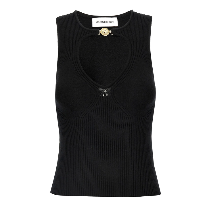 Moon Jewelry Knit Open Neck Top