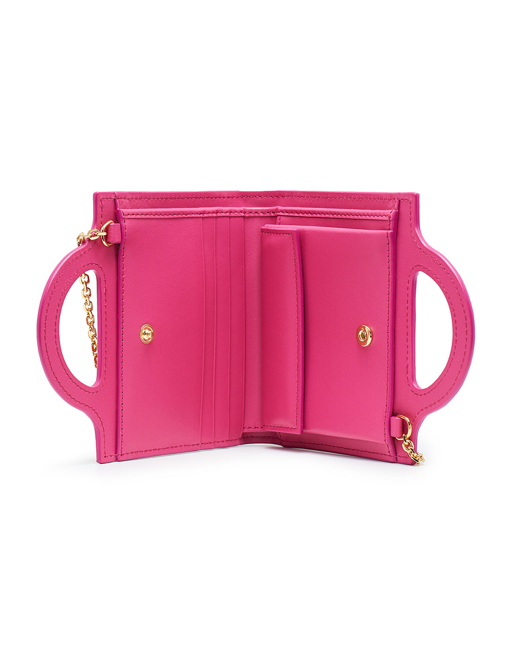 Marni Billfold With Chain In Calf Leather Fushia 3