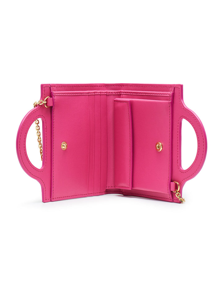 Marni Billfold With Chain In Calf Leather Fushia 3