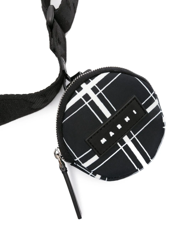 Marni-Checked-Print-Shoulder-Bag-Black-4