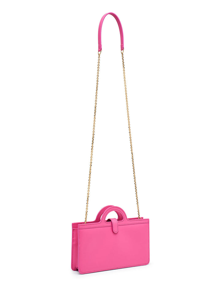 Marni Long Wallet With Chain In Calf Leather Fushia 2