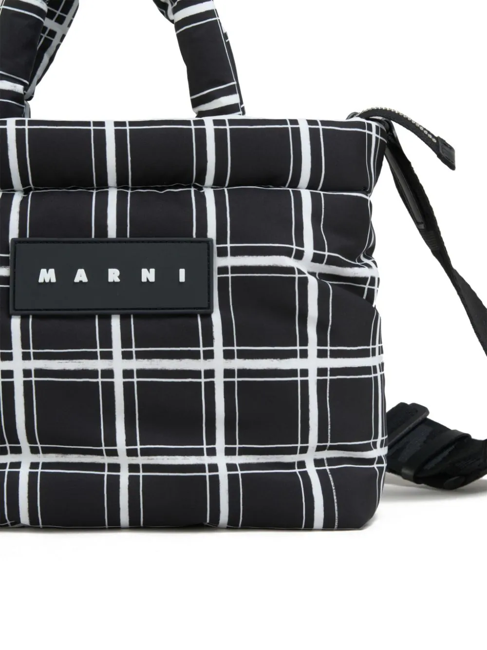 Marni-Nylon-Check-Tote-Black-6