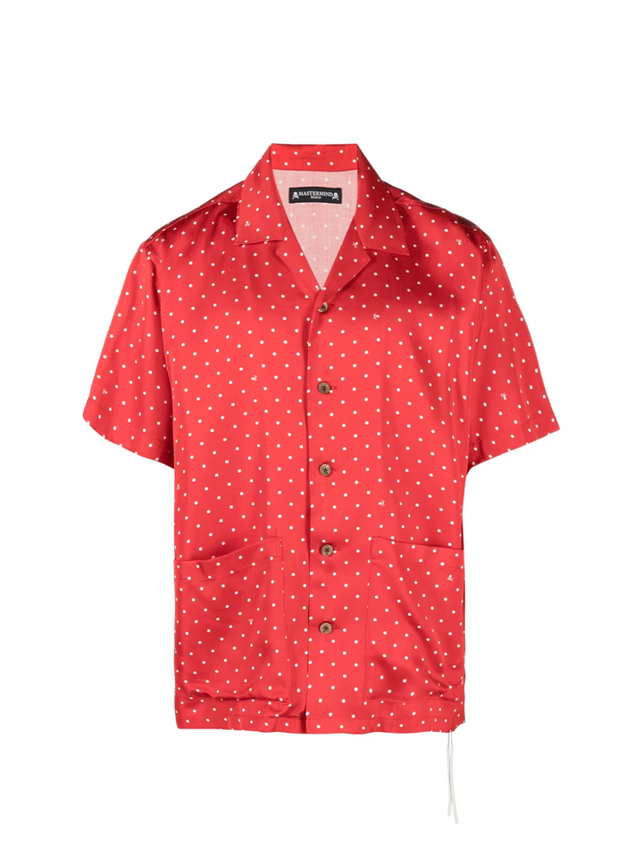 Mastermind Open Collar Polka Dot Shirt Red 1