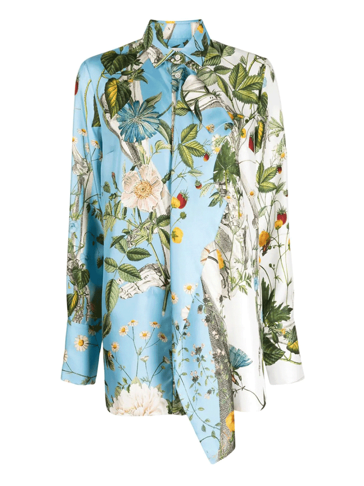 Monse-Floral-Skeleton-Combo-Print-Blouse-Blue-1