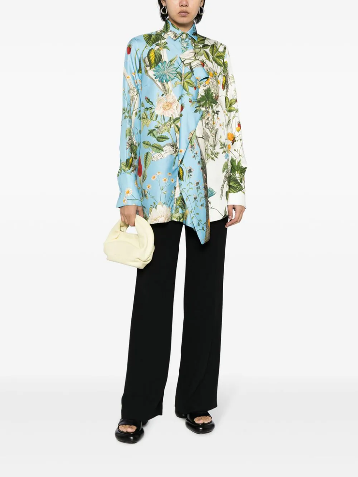 Monse-Floral-Skeleton-Combo-Print-Blouse-Blue-2