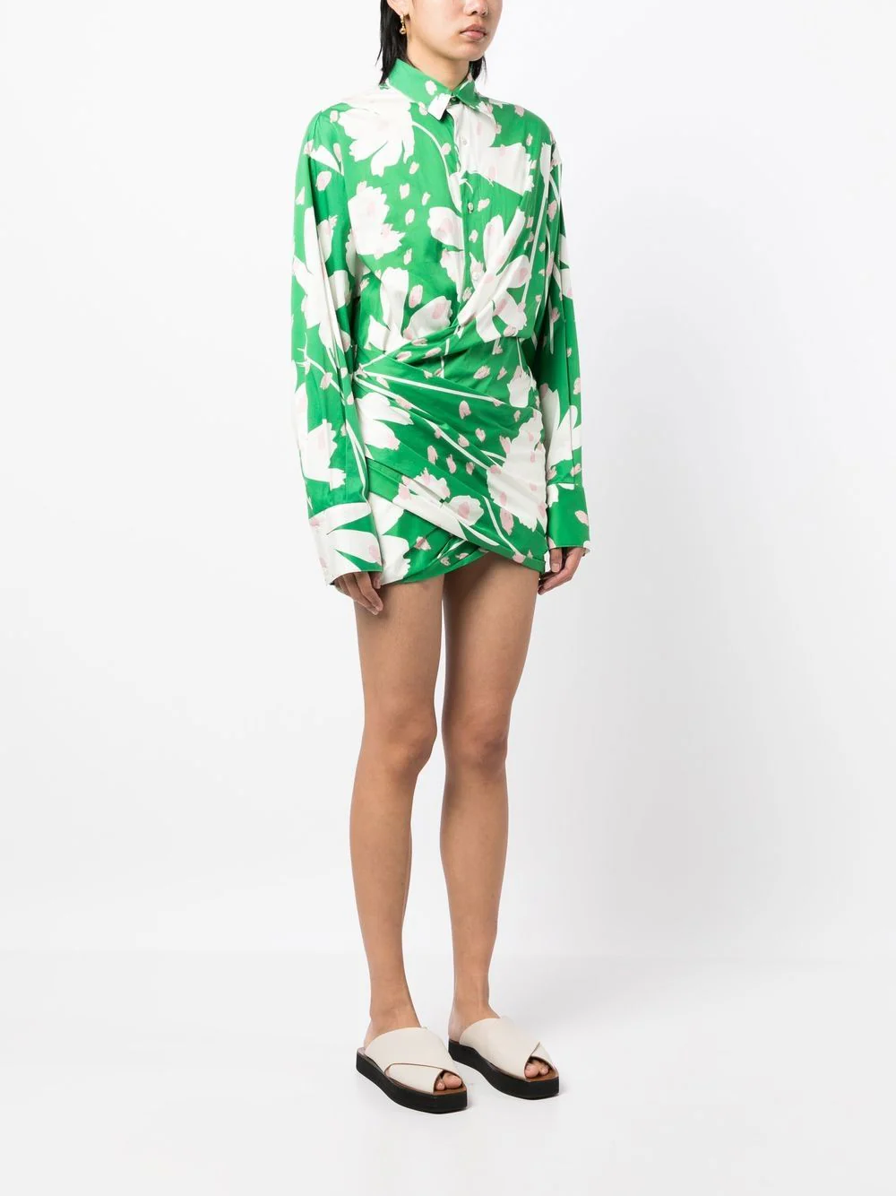 Monse-Foral-Print-Shirt-Dress-Green-3