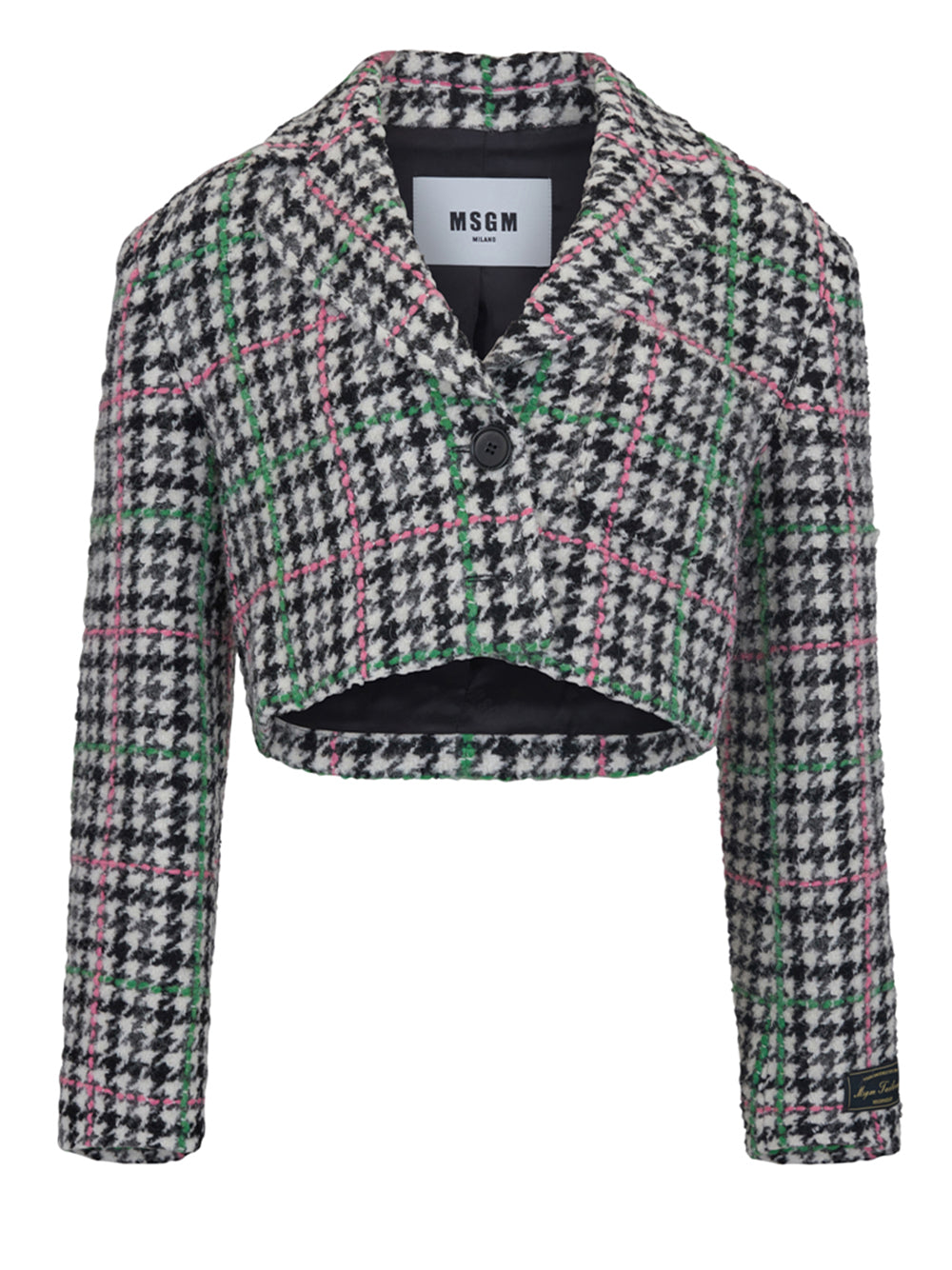 Msgm-Checkered-Single-Breasted-Cropped-Jacket-Checks-1