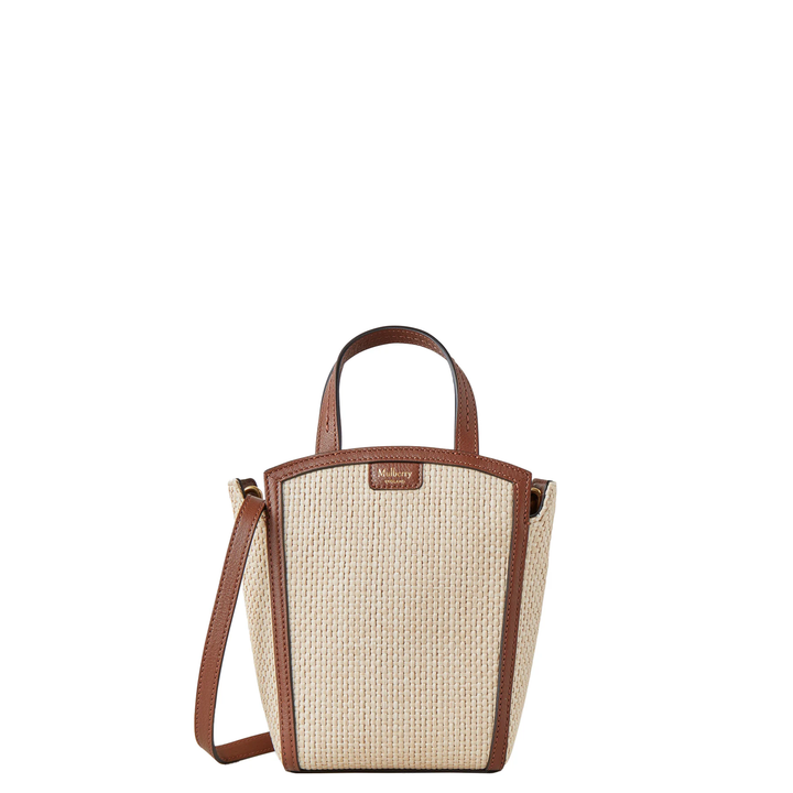 Clovelly Mini Tote Ecru & Bright Oak Raffia