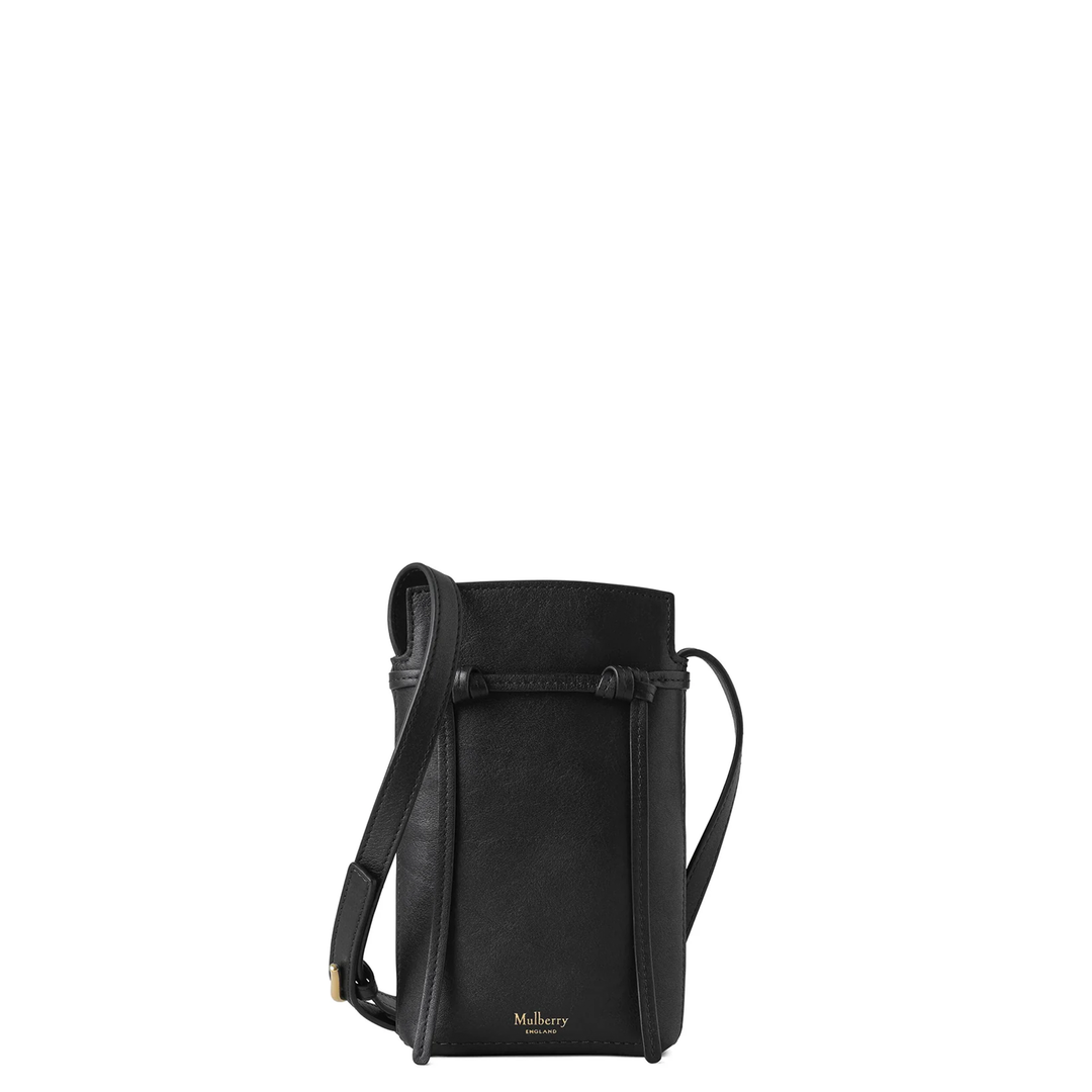 Clovelly Phone Pouch Black Refined Flat Calf