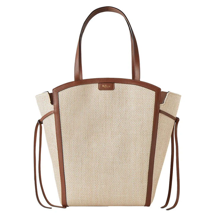 Clovelly Tote Ecru & Bright Oak Raffia