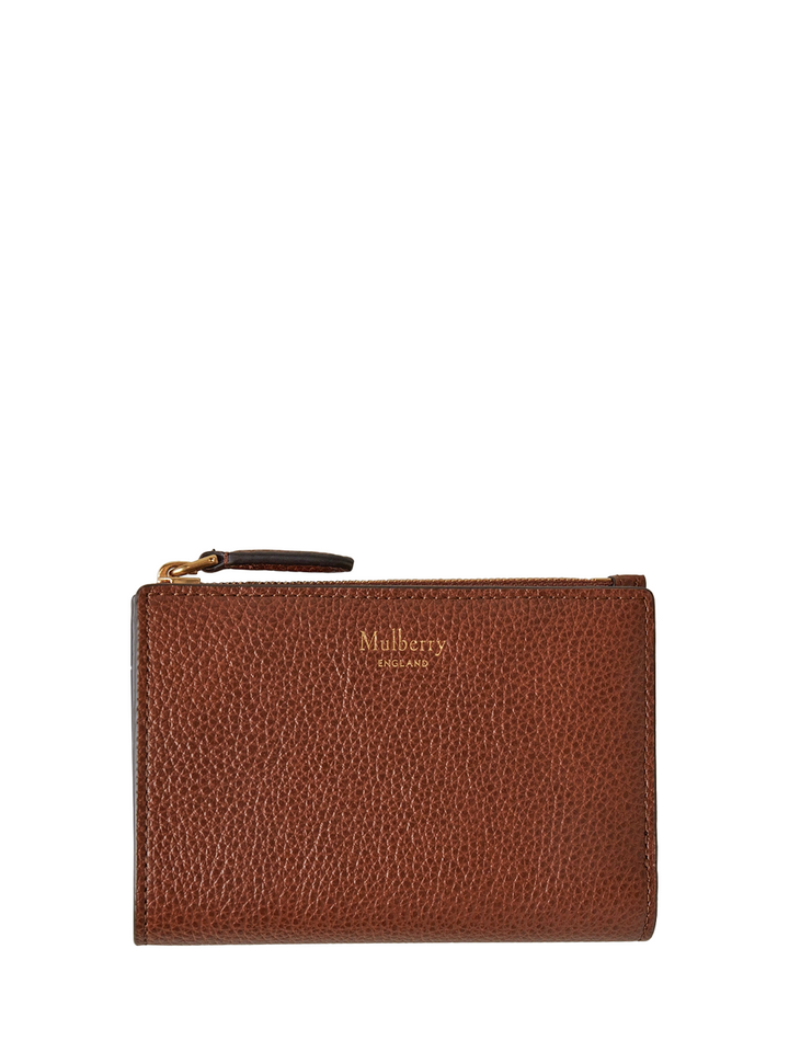 Continental Bifold Zipped Wallet Oak Two-Tone Small Classic Grain