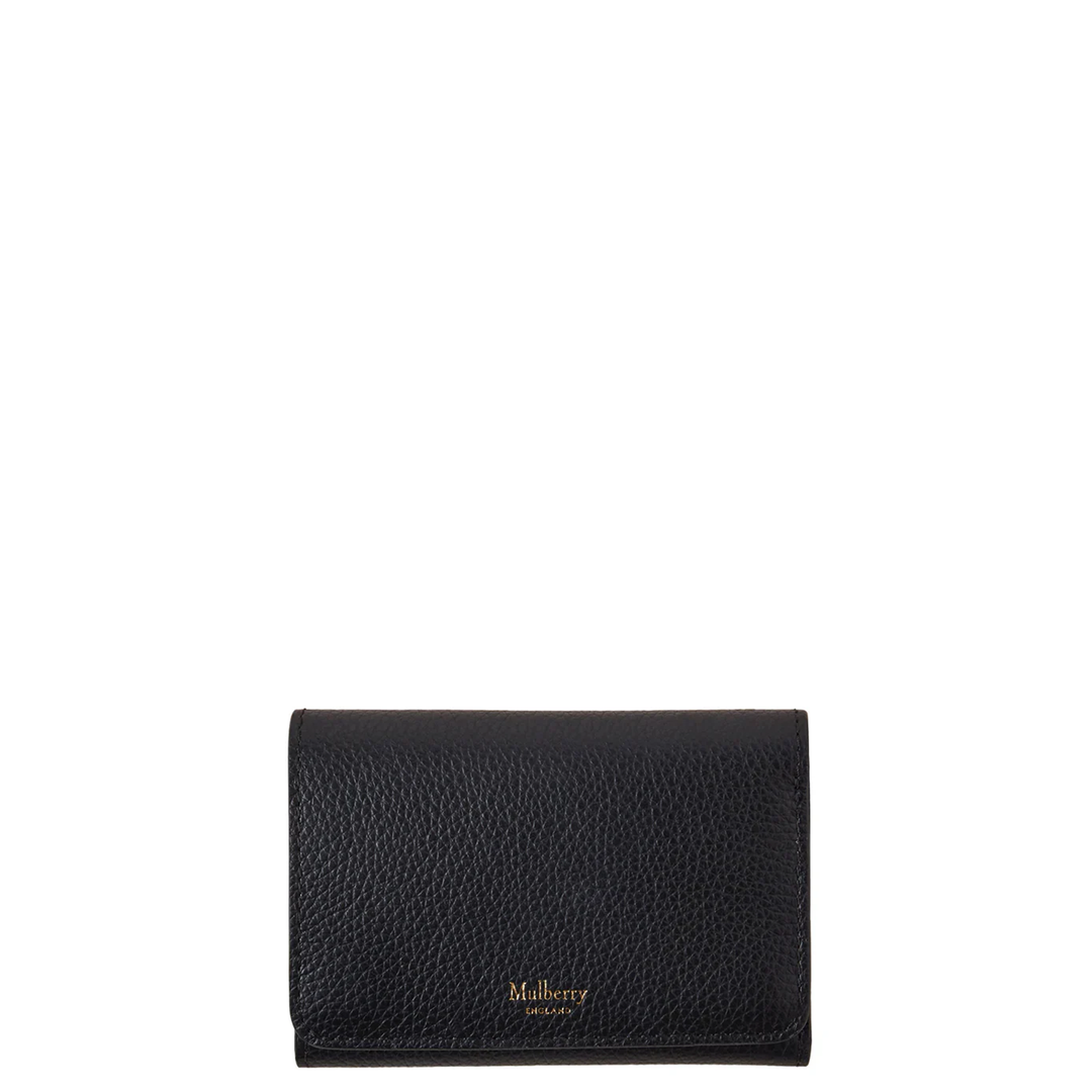 Continental Trifold Black Small Classic Grain