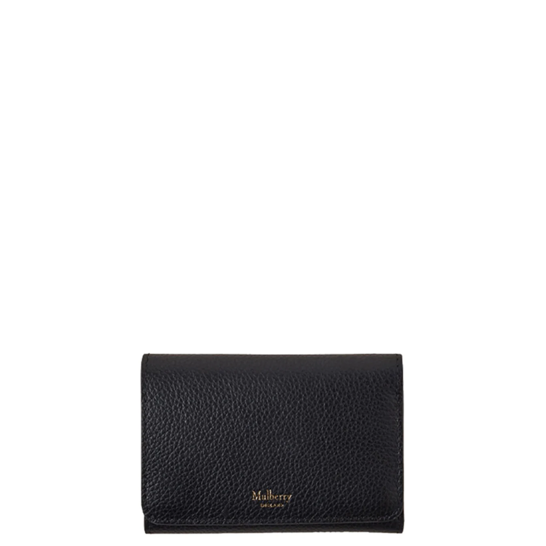 Continental Trifold Small Classic Grain (Black)