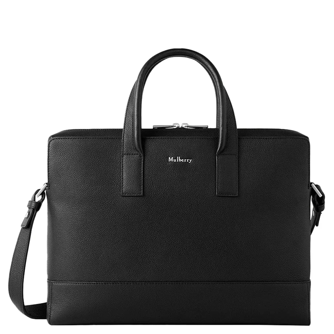 Farringdon Briefcase Black Small Pebble Grain