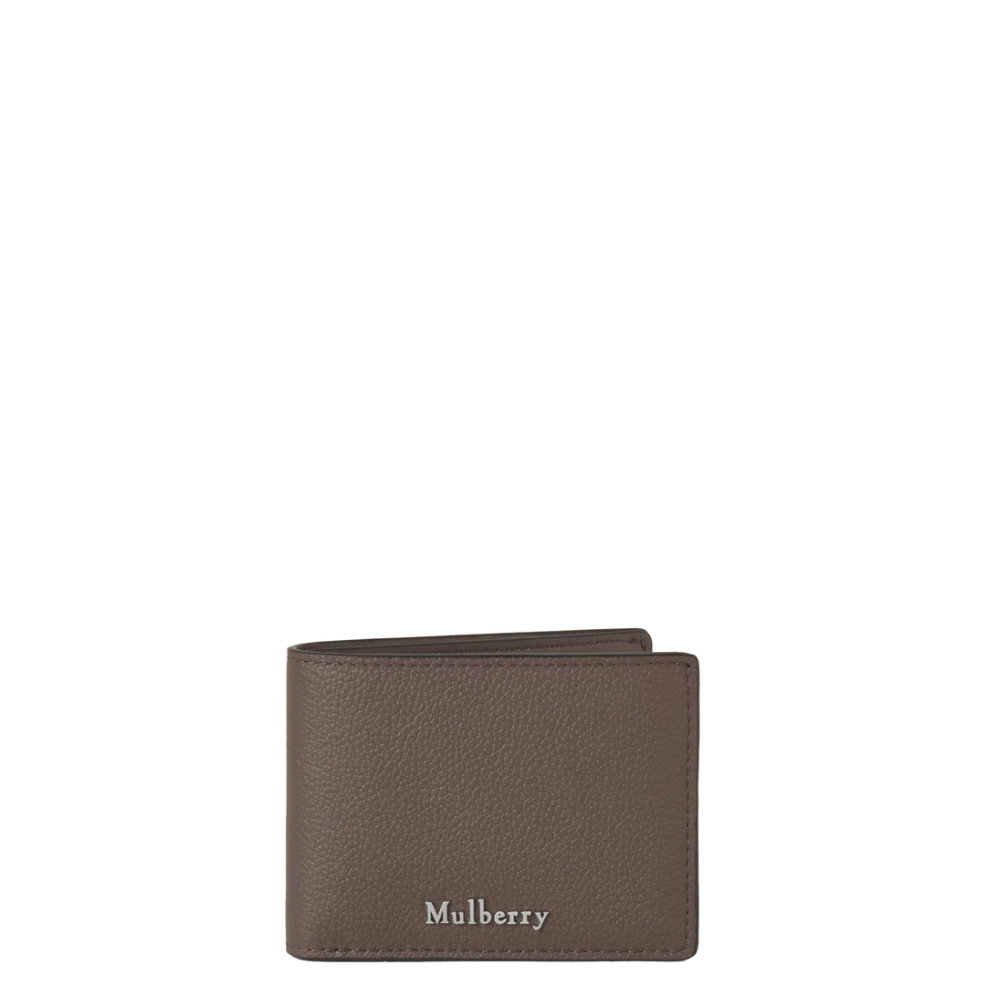 Farringdon Compact Bifold Wallet Taupe Brown Small Pebble Grain