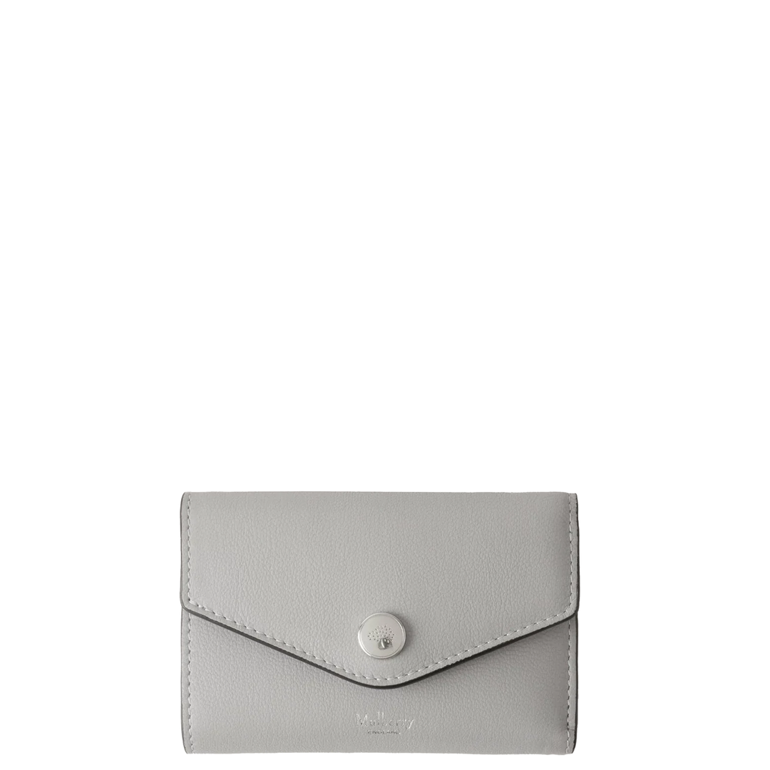Folded Multi-Card Wallet Pale Grey Micro Classic Grain