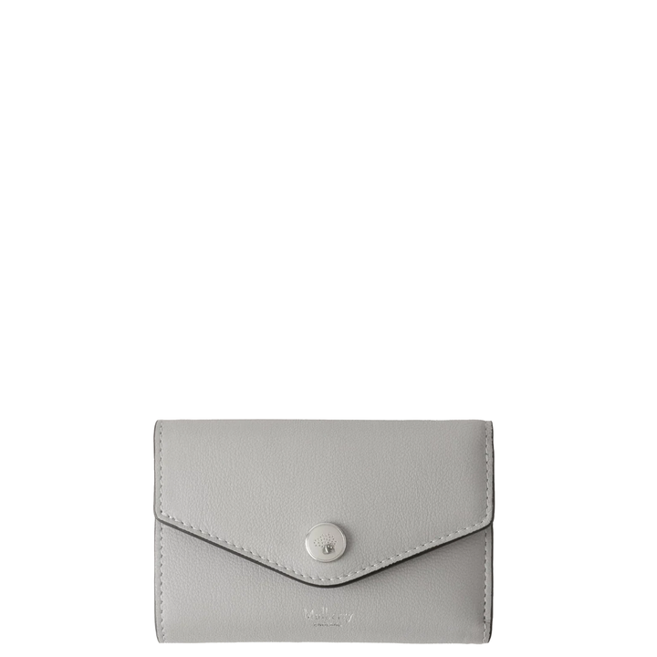 Folded Multi-Card Wallet Pale Grey Micro Classic Grain