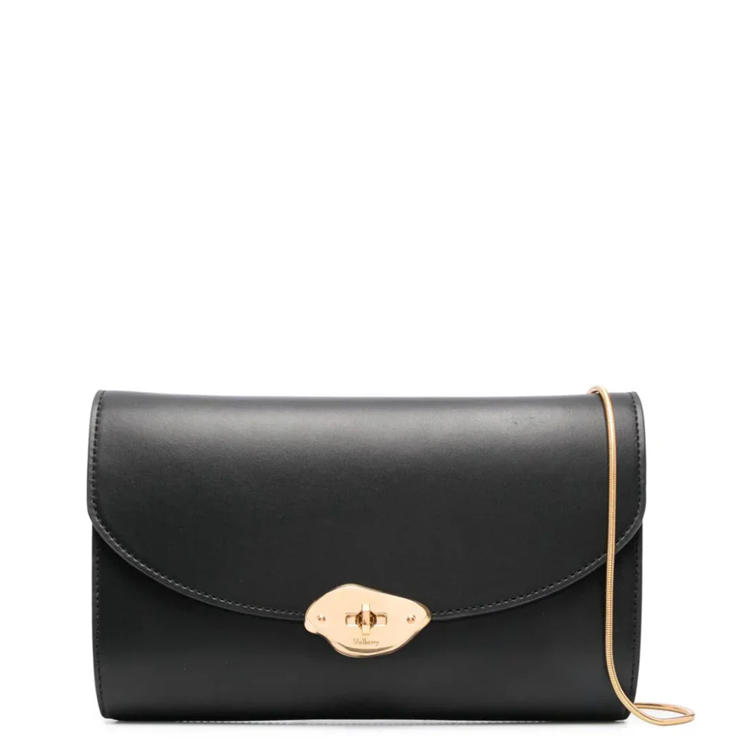 Lana Clutch Black High Gloss Leather