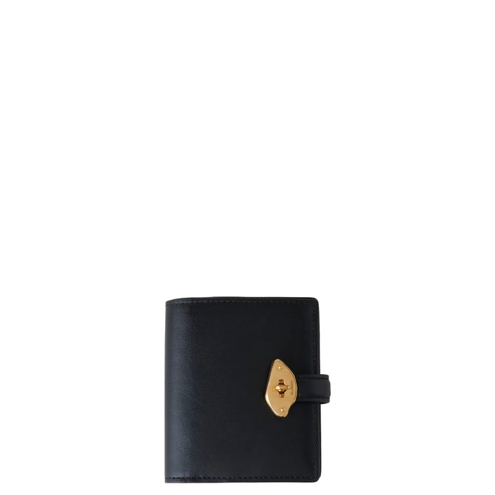 Lana Compact Wallet Black High Gloss Leather